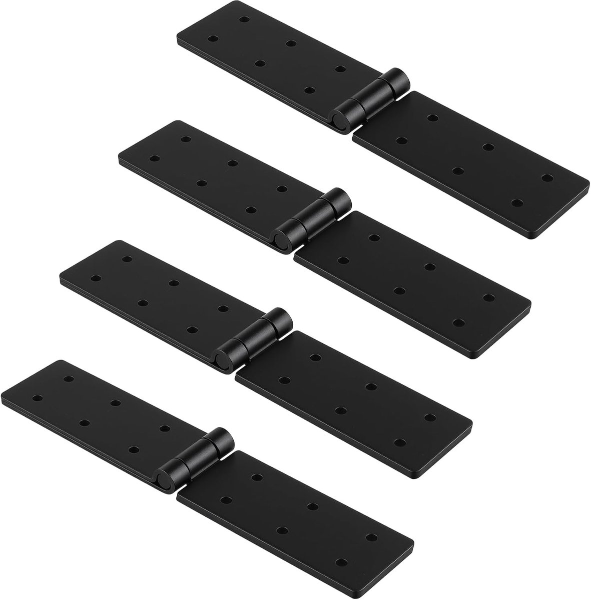 Scharnieren zwaar belastbaar, zwarte klapscharnieren, 200 x 40 x 4,7 mm, deurscharnier, krattenband, zwarte meubelband voor tafelband, poort, tuindeuren, kastscharnier