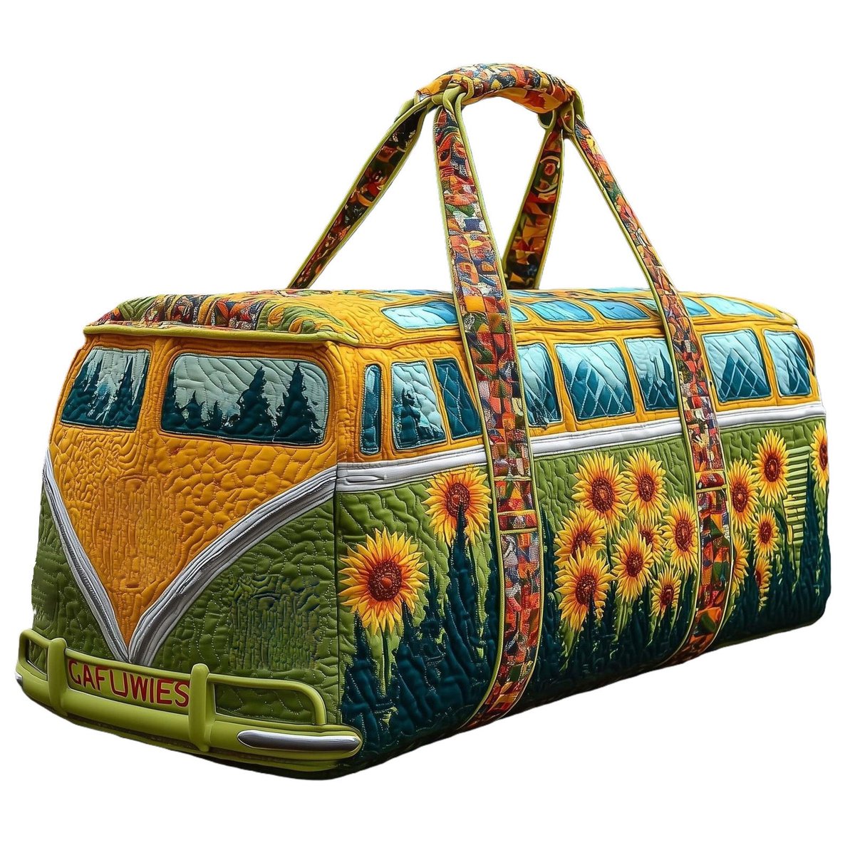 Textielen tas, retro bloemenprint in 3D-stijl, boho-stijl voor reizen en sport, meerkleurig, groot (18 x 9 x 9 inch)，20 modellen