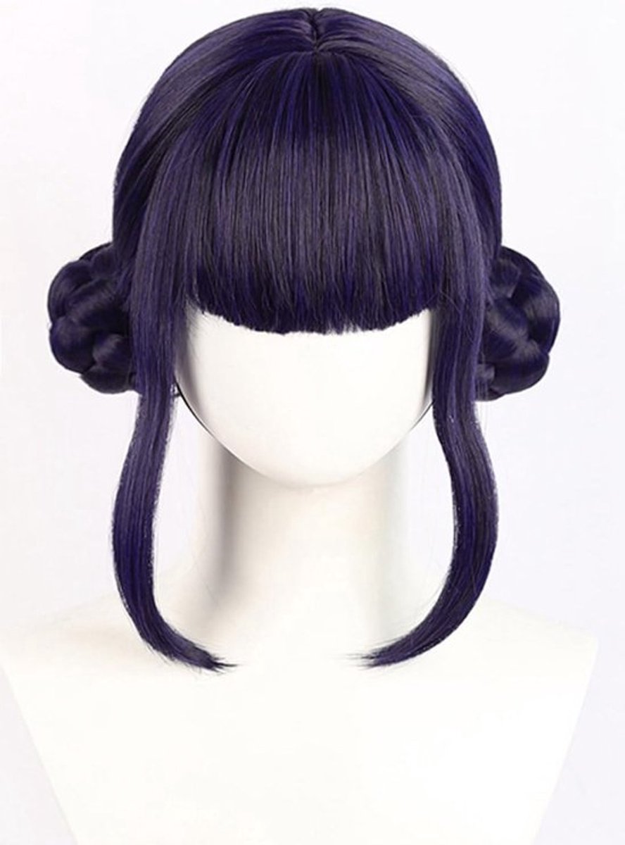 Demon Hunter Kostuum Rumi Cosplay Peruk, Lange Rechte Haar Accessoire voor Vrouwen in Zwart-Paars, Anime Thema, Feestkleding, Halloween Outfit