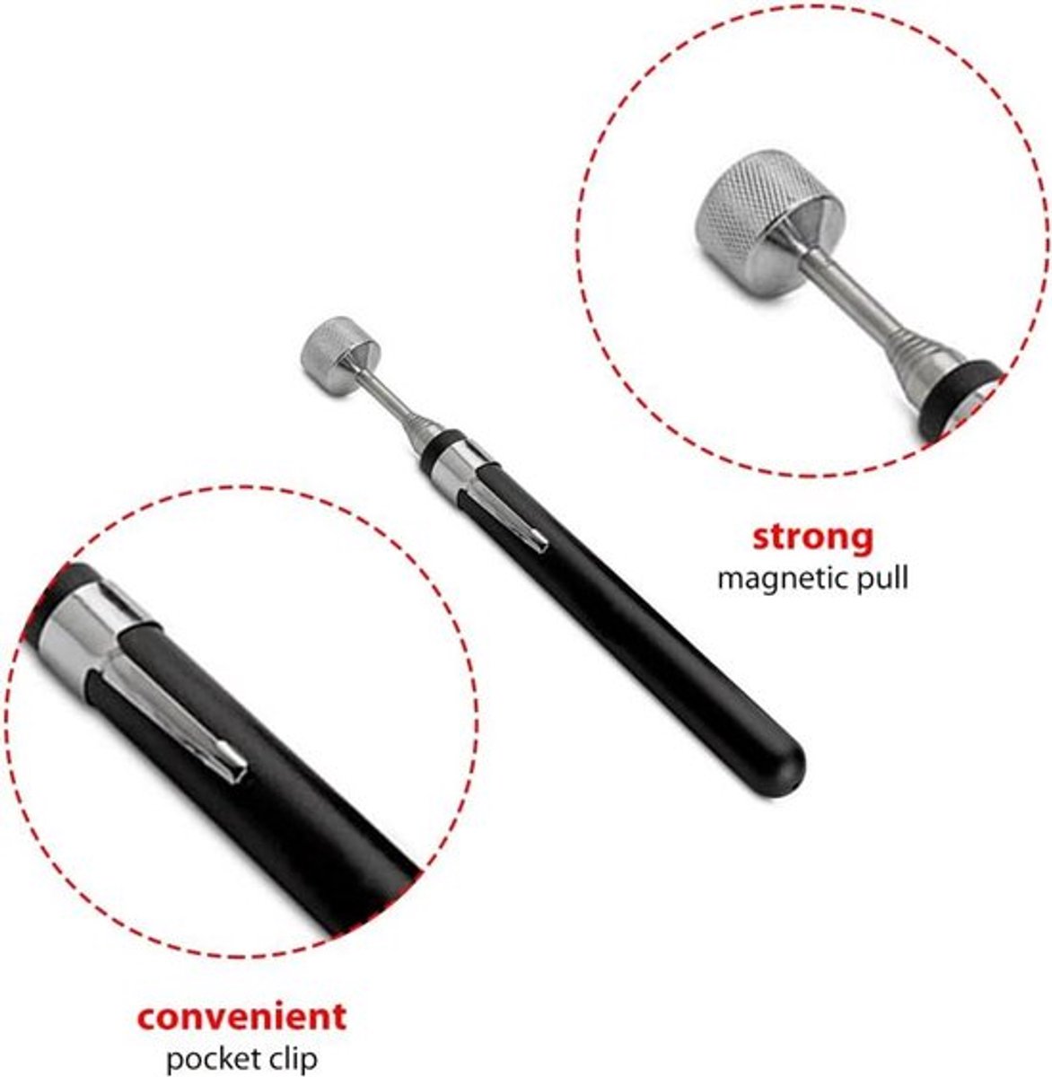 Inspectie gereedschap set - magnetische lade, telescopische spiegel, magneet pick-up tool