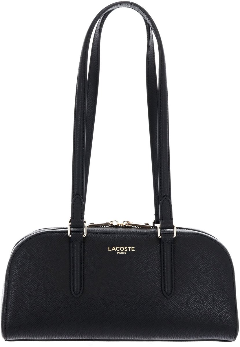 LACOSTE Leren schoudertas Champs-Élysées Shoulder Bag Noir zwart