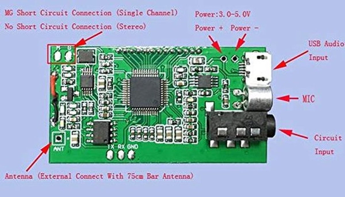 FM-zendermodule - Digitale Stereo FM-zender - Compact en duurzaam ontwerp - LCD-scherm - Geschikt voor dagelijks gebruik - 87-10