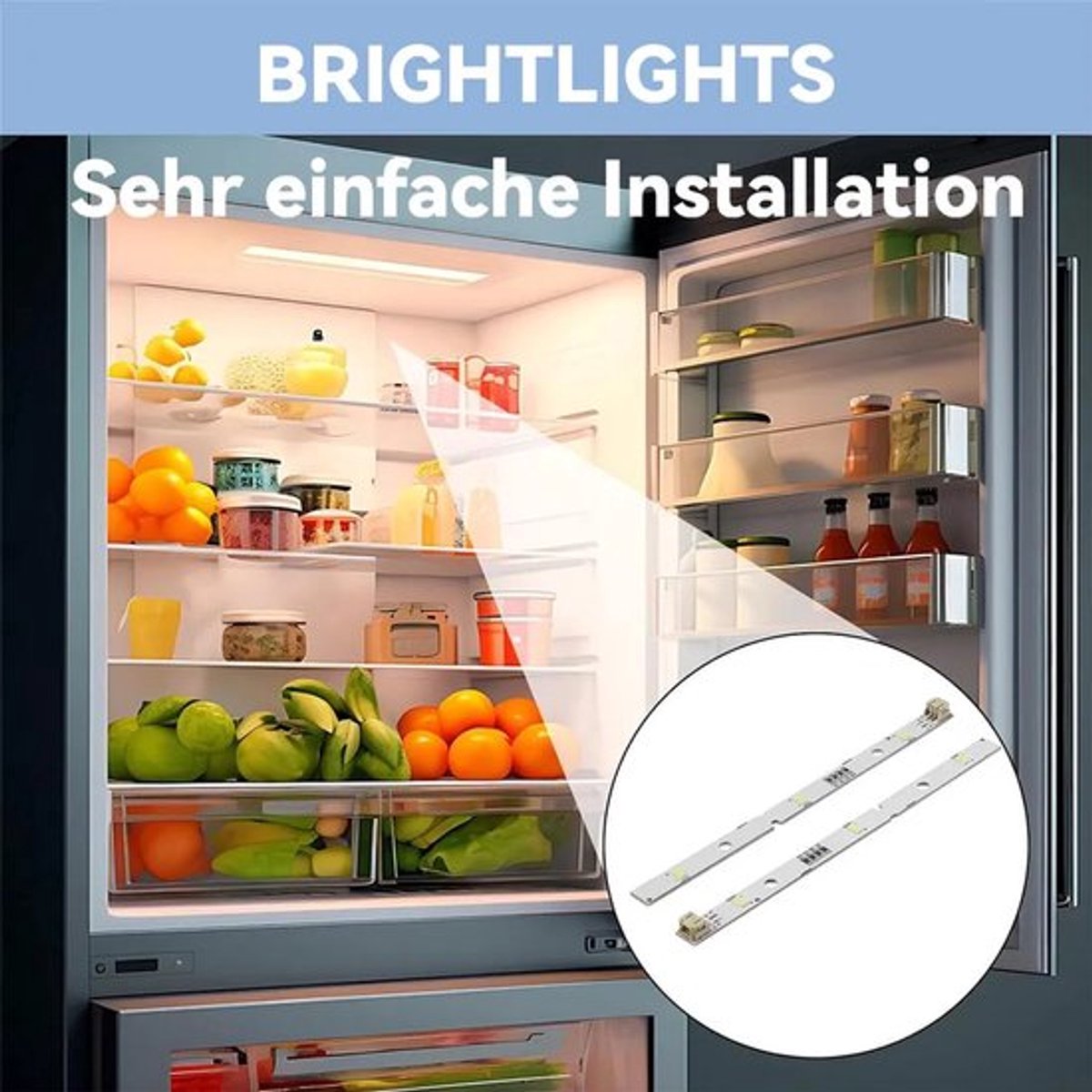 LED-lichtstrips, 4 stuks, geschikt voor koelkasten, koelkastverlichting, vervangende verlichting voor koelkasten, compatibele verlichting.