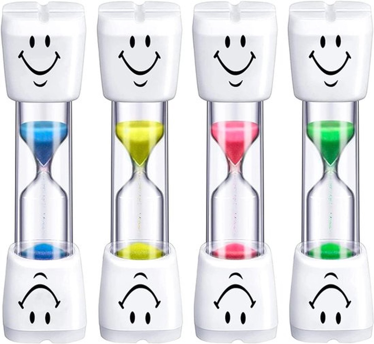 4 stuks zandloper timer voor kinderen - 3 minuten - aftelklok - spelletjes - koken - kantoor - diverse kleuren