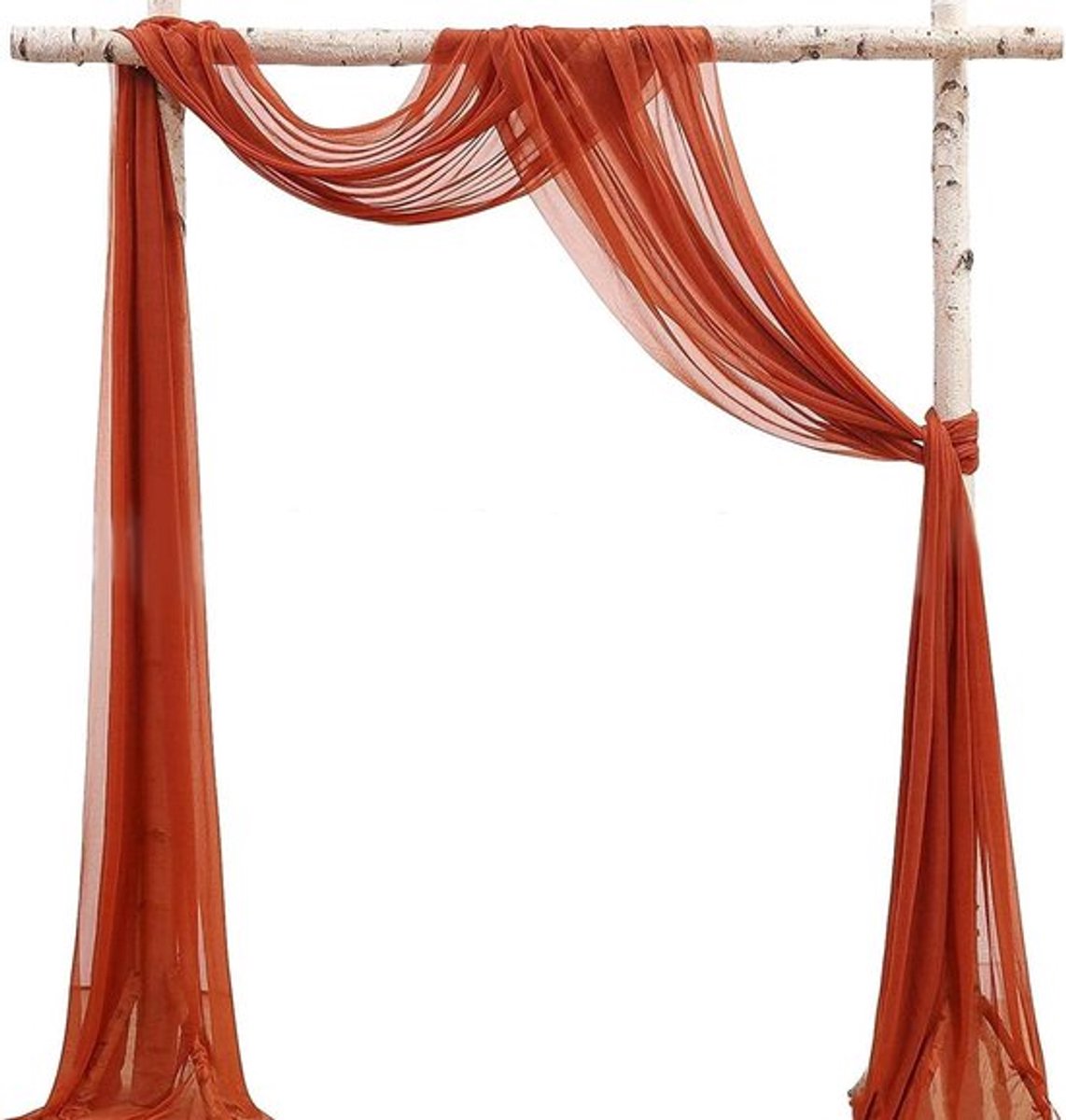 Boho Gaas Tafelloper 90 x 295 cm Terracotta - Rustieke, Romantische Decoratie voor Bruiloft, Bruidsdouche, Verjaardagsfeest