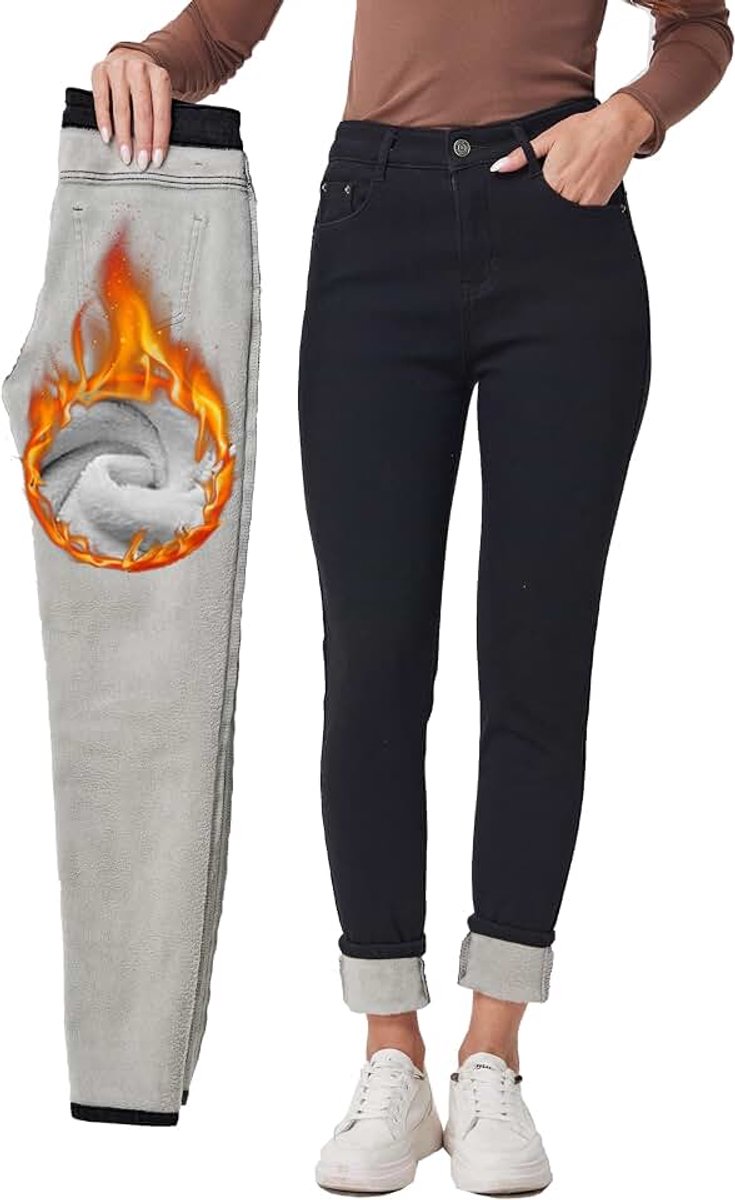 Jeans voor dames, winter, thermische jeans, denim, skinny, warme jeans