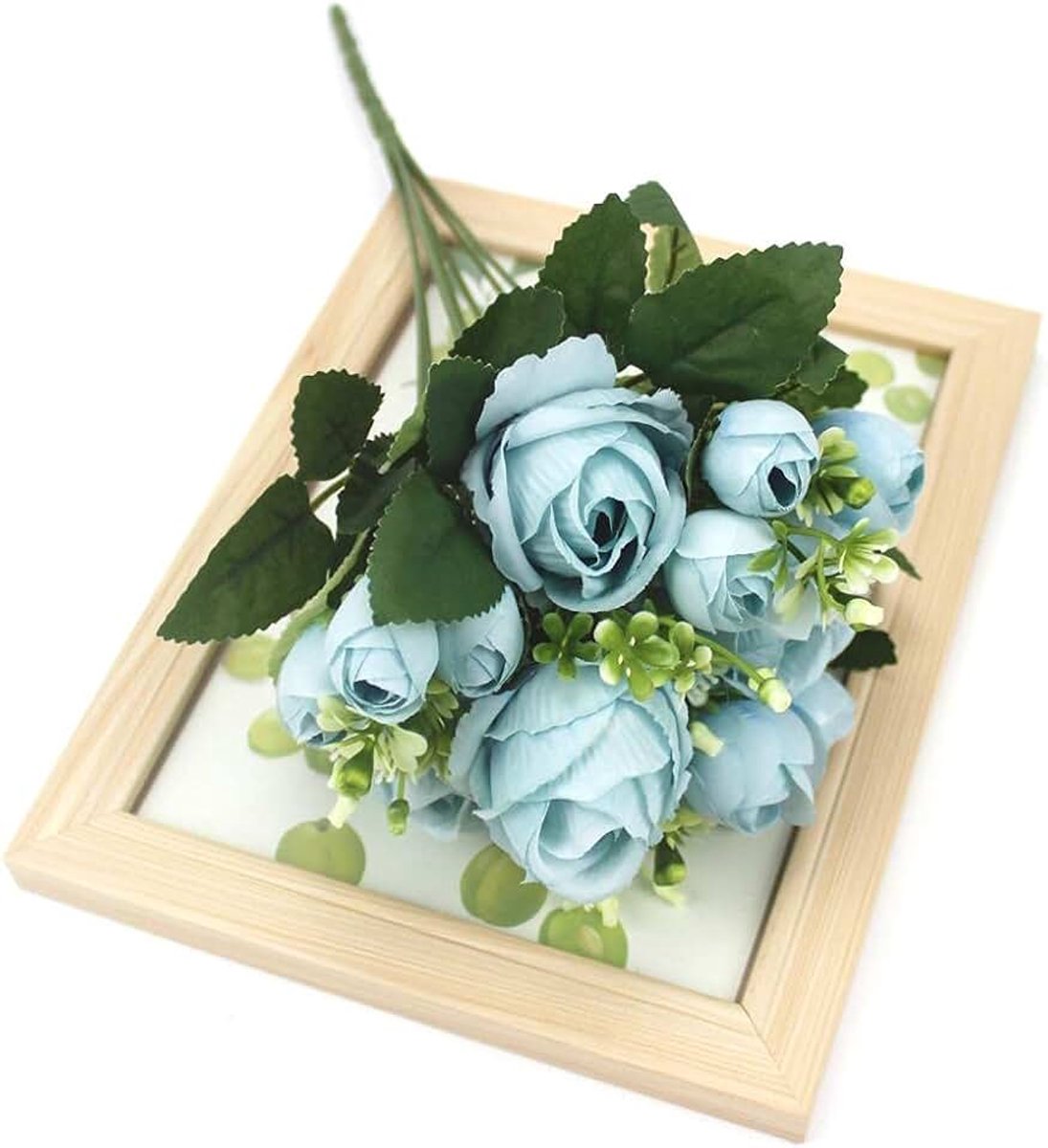 Nepbloemen Aantal van prachtige kunstmatige pioenrozen zijde bloemen Diy Home Garden Party bruiloft decoratie kunstbloemen kunstbloem (Color : Blue)