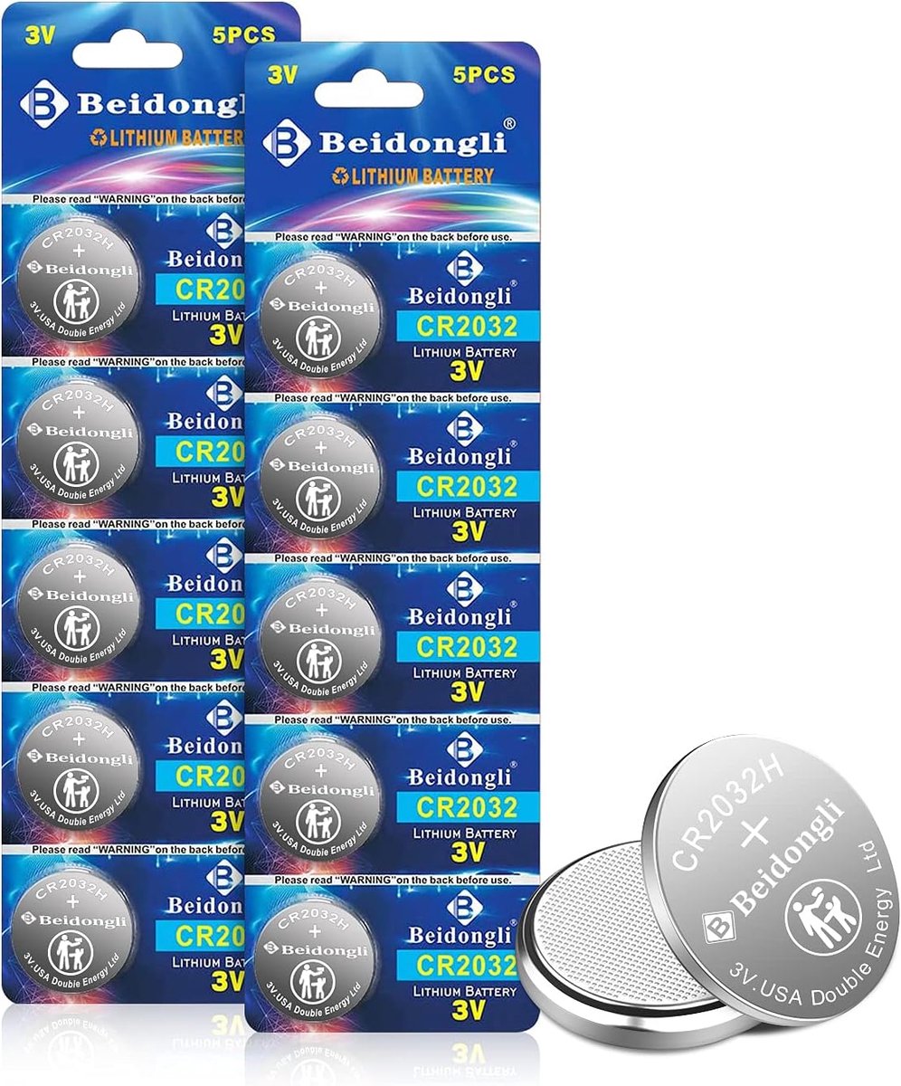 SnelShoppen - CR2032 Lithium Knopfcel Batterij 3V - 10 Stuks - Hoge Capaciteit - Veilig en Betrouwbaar voor Horloges, Speelgoed, Keukenweegschaal, En
