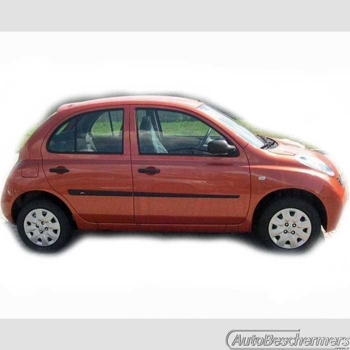 Stootlijsten set zwart voor Nissan Micra 5-deurs 2002-2011. De stootstrips zijn zelfklevend. Set a 4 stuks (#0014)