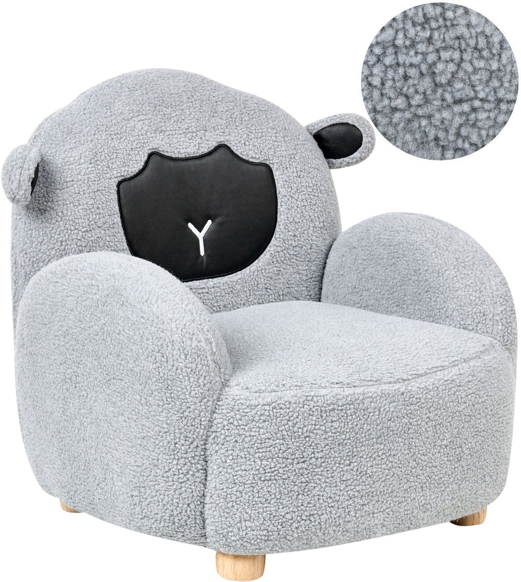 ULA - Kinderfauteuil - Grijs - Bouclé