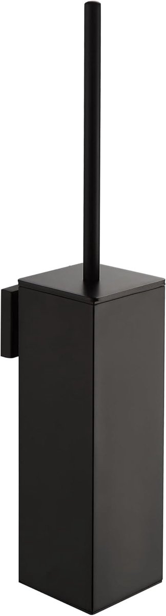 SnelShoppen - Wandmontage Toiletborstel Zwart, RVS 304, Minimalistisch Design, Ruimtebesparend, Ideaal voor Kleine Badkamers