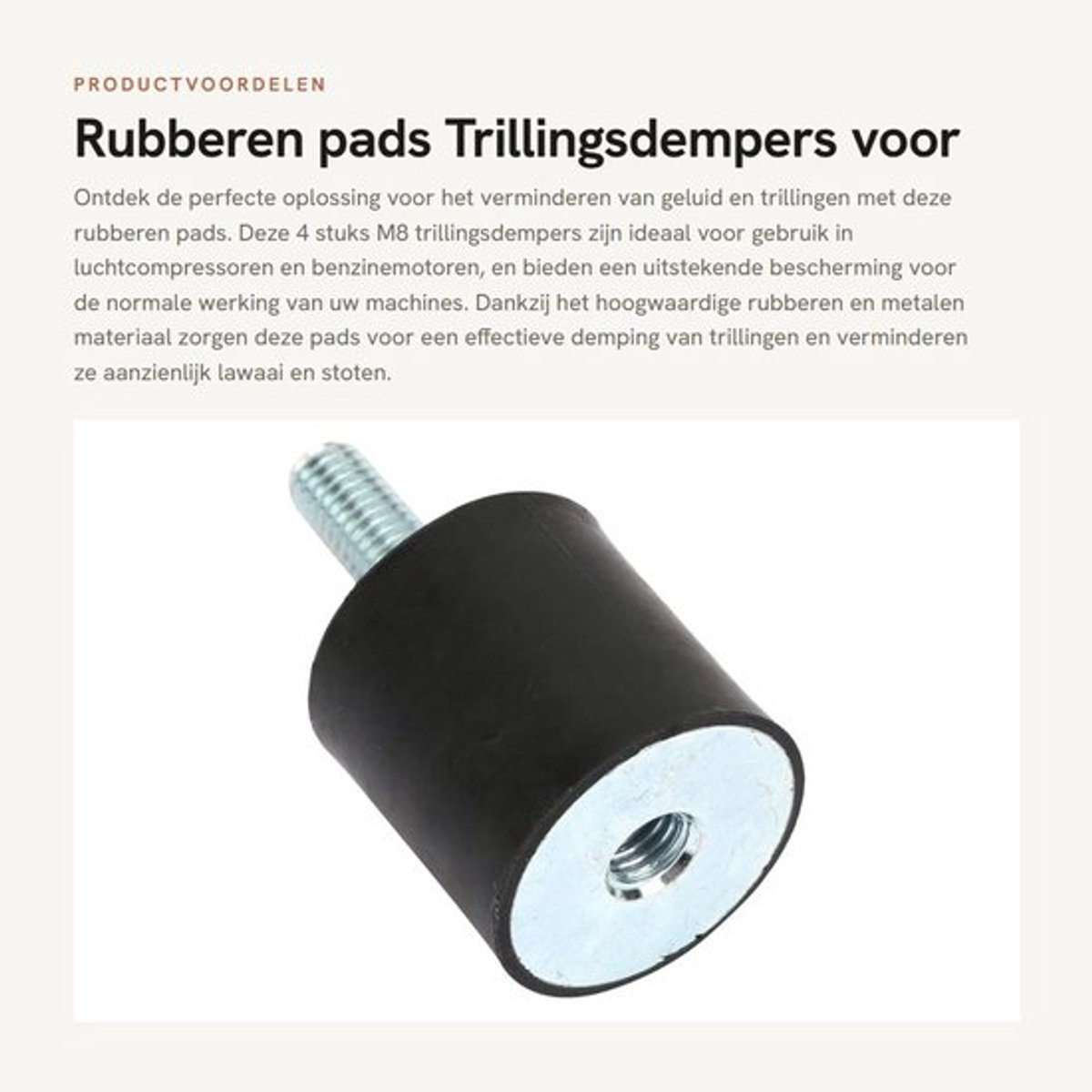 Trillingsdempers Rubber/Metaal - 4 Stuks - Geluidsdemping - Trillingsmat - Bescherming Machine-werk - Vermindert Lawaai - Dempers