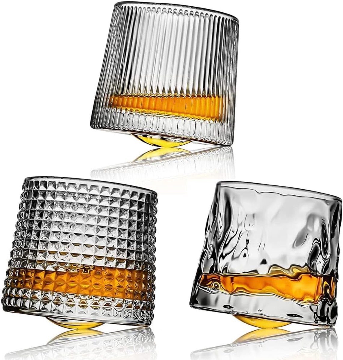 SnelShoppen - Whisky Glazen Set Handgemaakt Mond Geblazen Vrij Van Lood, 160 ml, 3 Stuks, Perfect Voor Feestelijke Gelegenheden