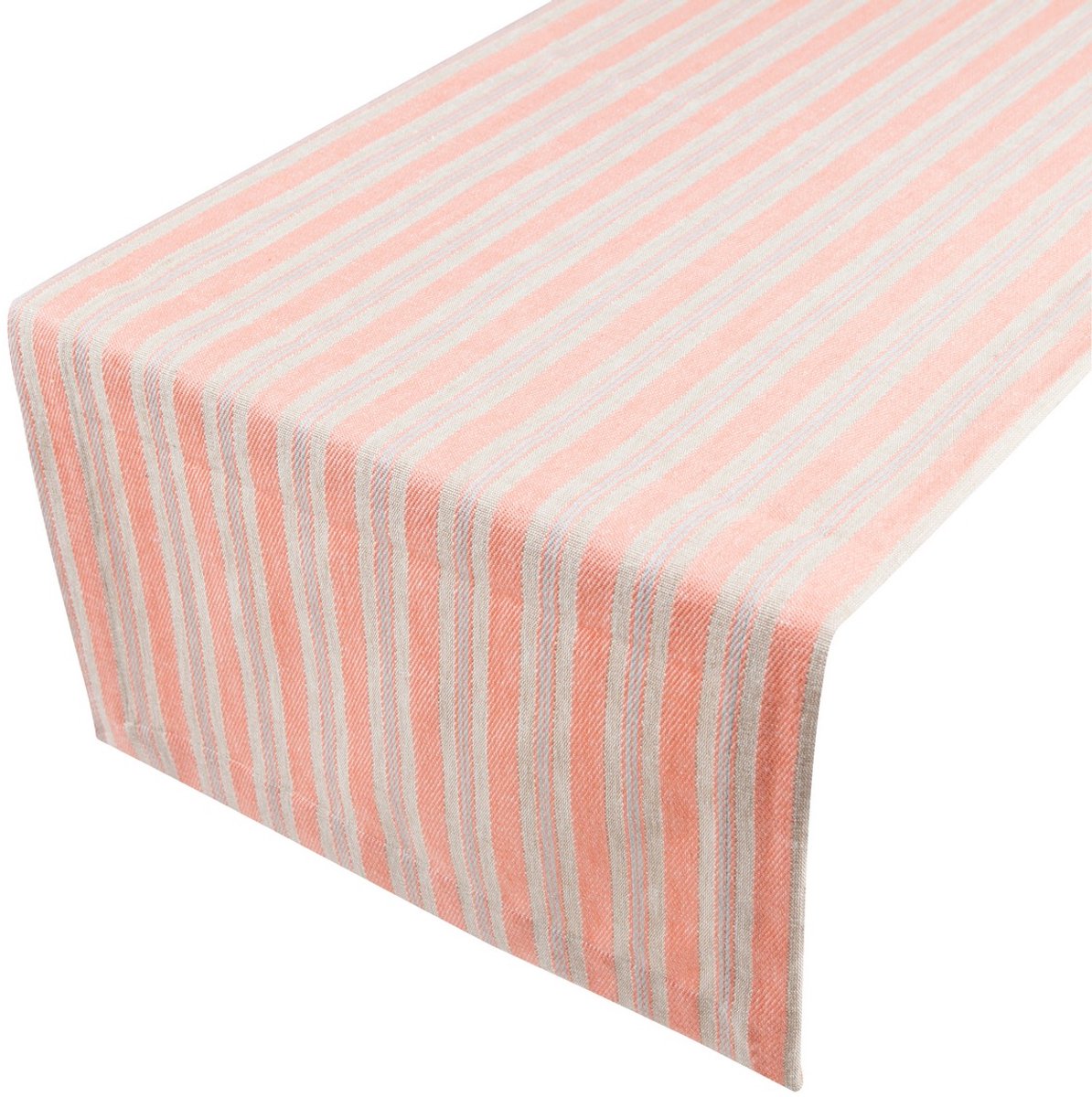 New Linen Stripe Tafelloper coral haze 50x140cm