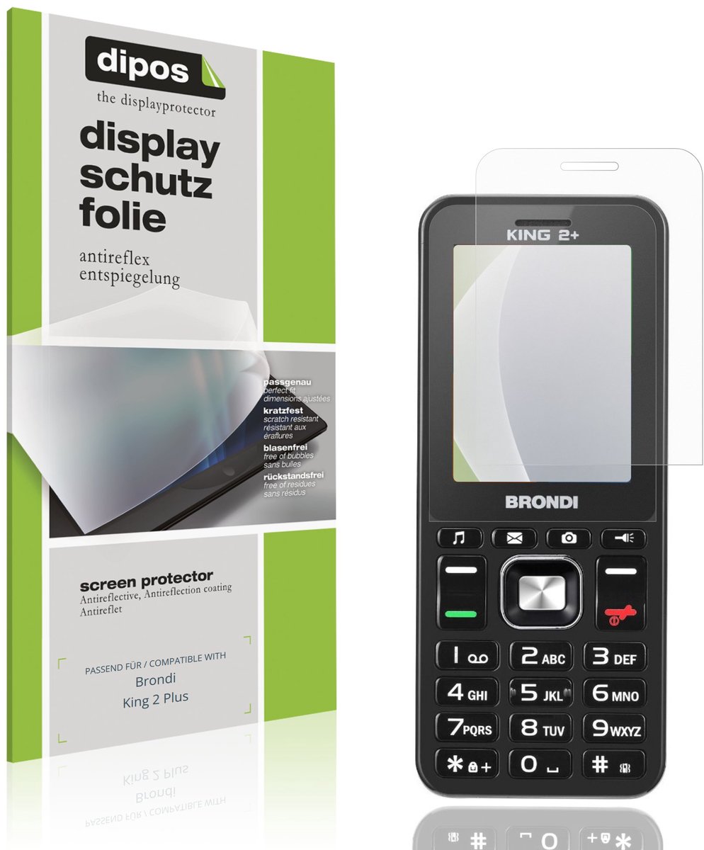 dipos – 4x Matte Beschermfolie geschikt voor Brondi King 2 Plus | Krasbestendige & antireflecterende Screenprotector Ultra-Thin