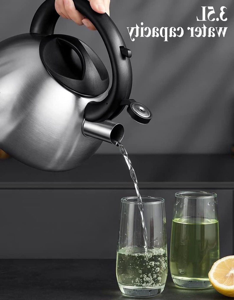 Waterkoker Theepot - Fluitketel Roestvrijstaal - Koken Voor Drankjes - Automatisch Fluitje - 3.5 Liter - Zilver