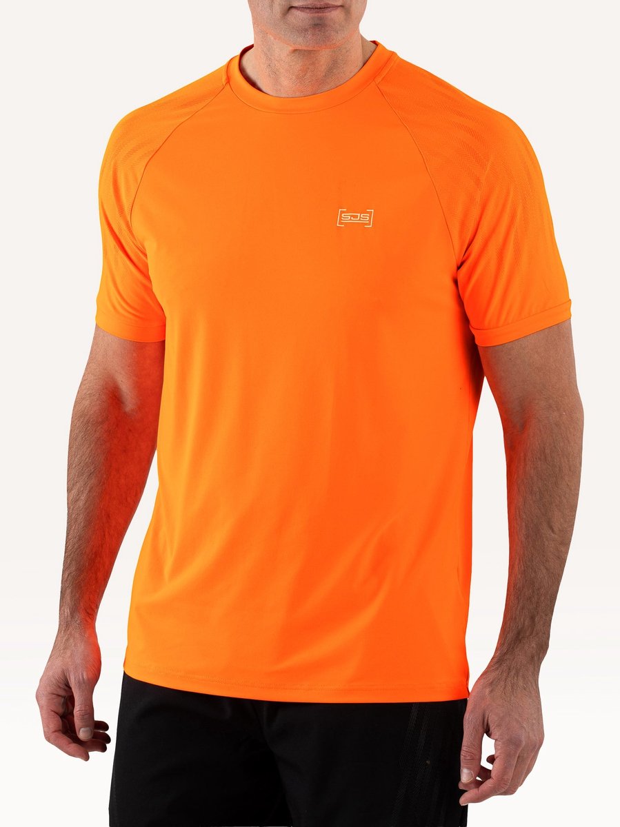 Sjeng Sports NEO - Maat: S Orange Clown Fish - Tennis Shirt Mannen - Sportshirt - 87% polyester, 13% elastaan