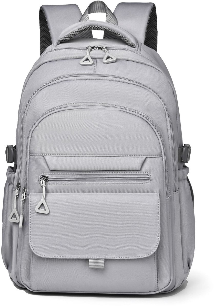 Preppy Laptoprugzak - Schooltas voor Vrouwen - Lichtgewicht Y2K Reisdagrugzak voor Woon-werkverkeer - Grijs