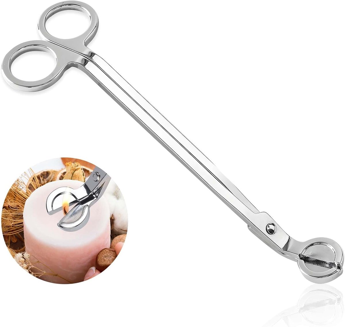 SnelShoppen - Candle Wick Trimmer - RVS Kaarsenwick Cutter, Matte Zwart, 1 Stuk - Perfect voor Thuis, Feest en Cadeaus