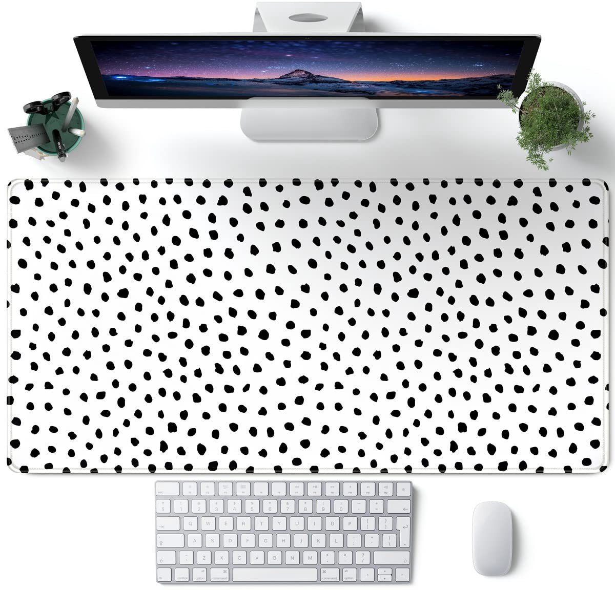 Dailygoods - Boho Bureau Mat - XXL Dotted Muismat, 31.5 x 15.7 Inch