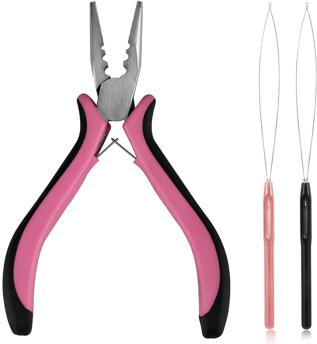 Dailygoods- Haarverlengingtang Professioneel - 1 Haarverlengingtang - 2 Lusdragers - Nano-kralen Gereedschap - Duurzaam - Hoogwaardig Materiaal - Haarverlengingsgereedschap
