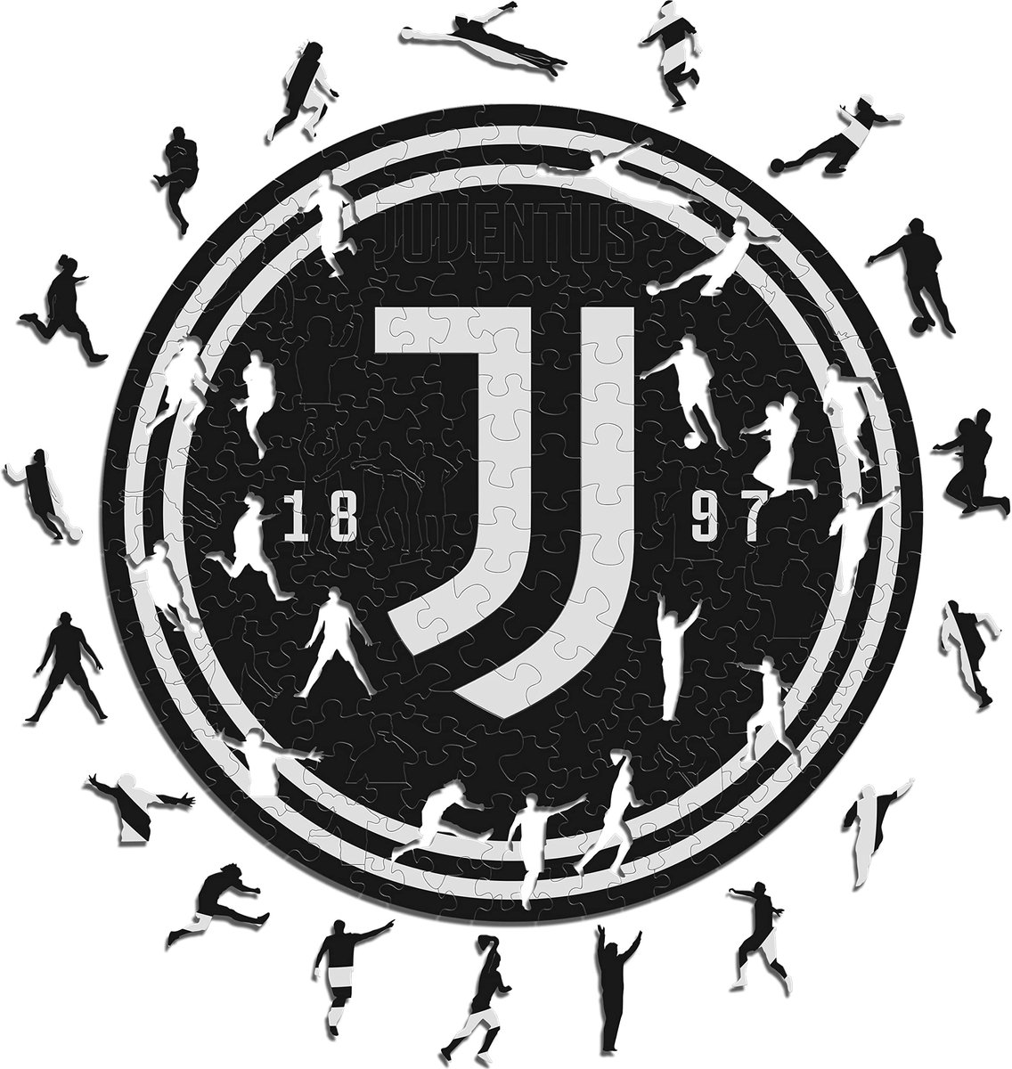 SnelShoppen - Houten Puzzel voor Volwassenen en Kinderen, Juventus Logo, 150 Stukjes, Duurzaam Hout, Maat S, Perfect voor Puzzelavonden en Cadeaus
