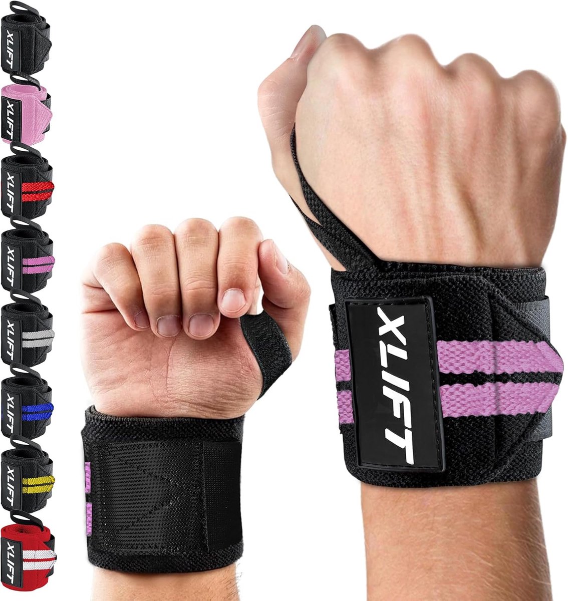 SnelShoppen - XLIFT 2 x Fitness Polsbandages, Crossfit Pols Wraps, Sportaccessoires voor Gewichtheffen, Stevige Polsbandages voor Mannen en Vrouwen