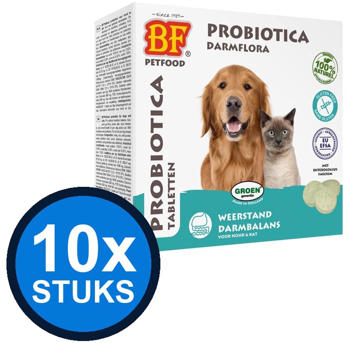 10x Biofood - Probiotica darmflora tabletten hond kat 100st