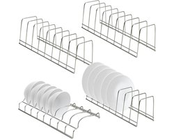 SnelShoppen - Plate Holder Board Organizer - Praktische Bordenhouder voor Feesten, Tuin, Keuken - Stevige Materiaal, Ideaal voor Camping en Kinderen -