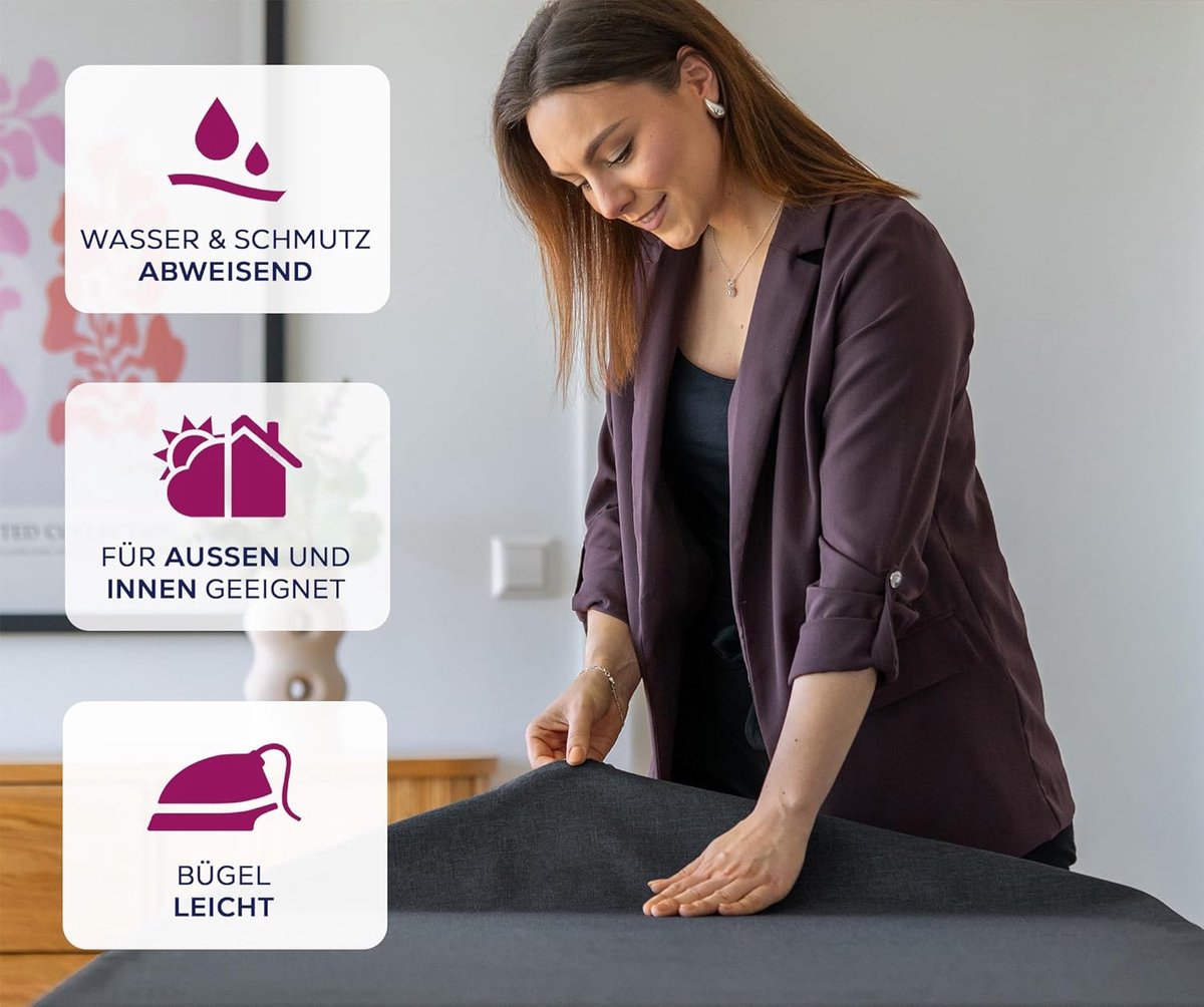 SnelShoppen - Beautex Stain Resistant Tafelkleed - Lotus Effect - Niet Strijken - Donkergrijs 90x90 cm - Tafellinnen voor Feest, Tuin en Keuken
