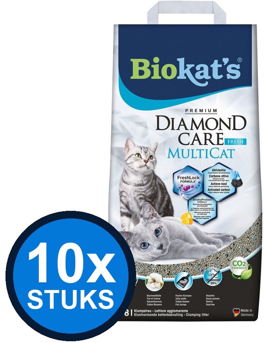 10x Biokat's - Diamond Care fresh multicat 8ltr