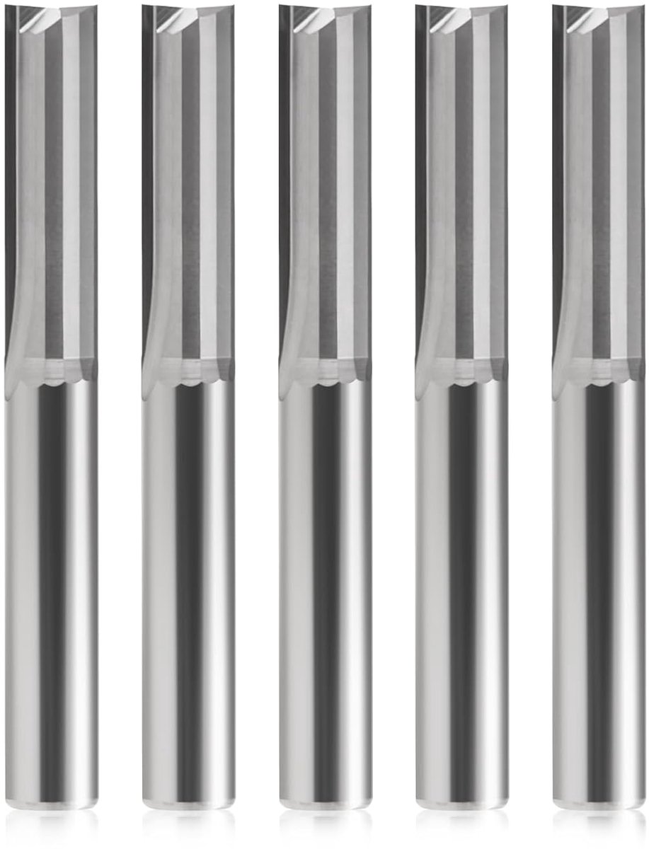 SnelShoppen - Shank mill CNC freeskop 6mm met 2 snijkanten, recht frezen, 22mm snijlengte, hoge kwaliteit hardmetaal, voor hout, MDF, multiplex