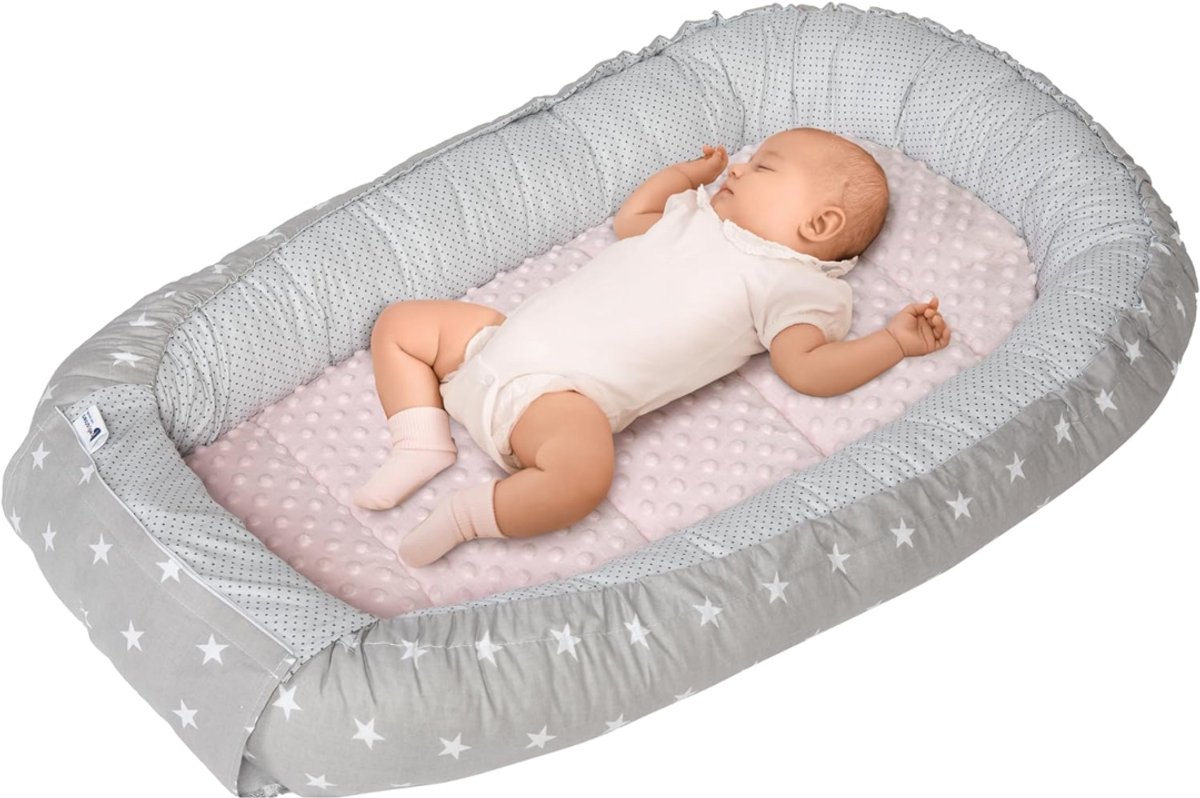 JCP® Babynestje - Voor 7 tot 9 Maanden - Babynest - Baby Nestje - Grijs - 100cm x 60cm x 15cm
