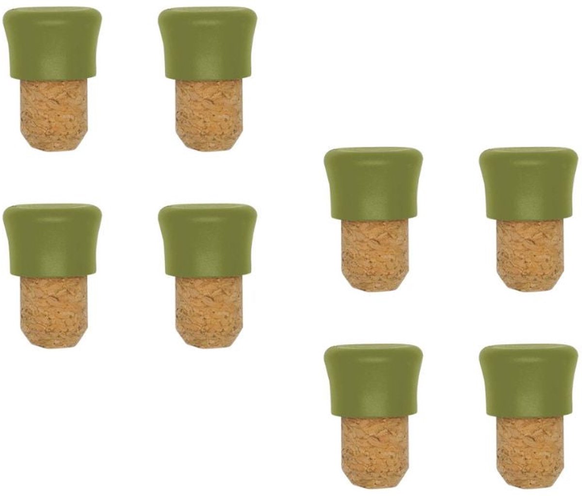Set van 8 kurken doppen Fackelmann Zero Serie