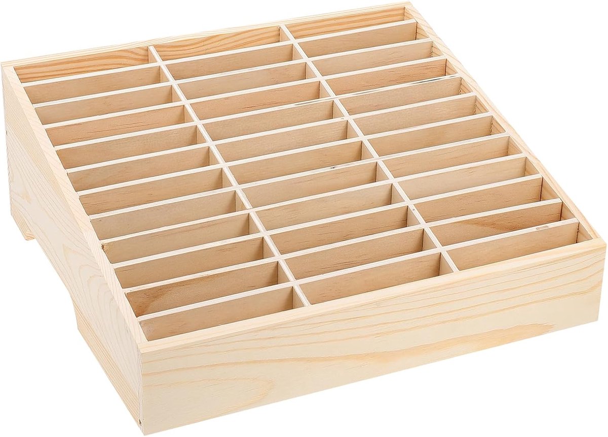 SnelShoppen - Houten Mobiele Telefoon Organizer - Multi-Grid Opbergtas voor Telefoons - Mobiele Telefoon Houder voor School, Thuis, Werk - Duurzaam en