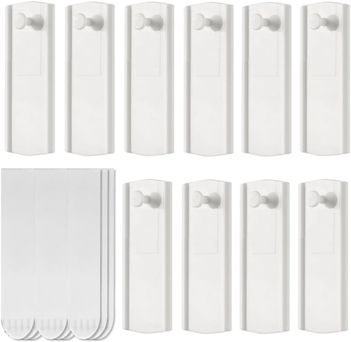 SnelShoppen - Invisible Self-Adhesive Photo Hanger - 10 Photo Hangers met 12 Grote Verwijderbare Lijmstrepen - Dure Hanger voor Foto's zonder Schade -