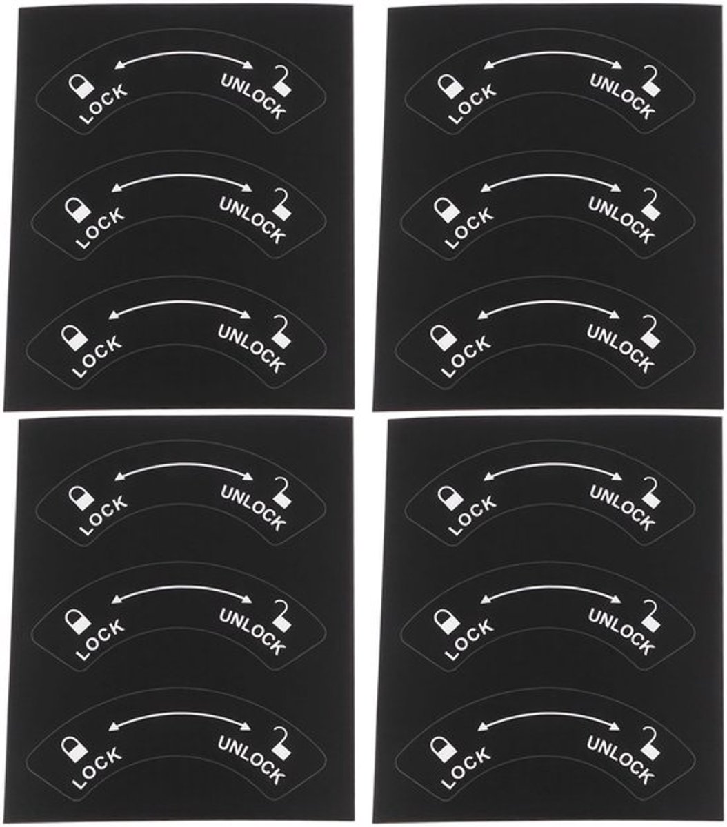 12 Stuks Lock Unlock Richting Stickers voor Deursloten