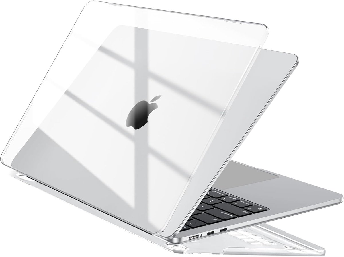 SnelShoppen - EooCoo Case voor Macbook Air 15 inch M5 A3348 M4 A3241 M3 A3114 M2 A2941, Hard Plastic Hoes, Glanzend Transparant, Bescherming voor Touc