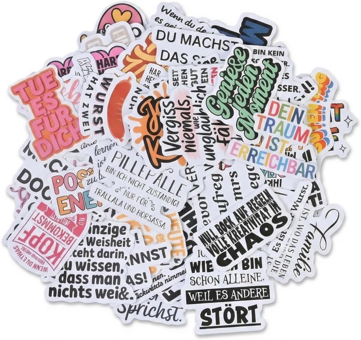 SnelShoppen - 75 Stuks Motivatie Stickers, Inspirerende Citaten, Aesthetic Stickers voor Dagboek, Scrapbooking, Laptop, Waterfles, Fotoalbum, Telefoon