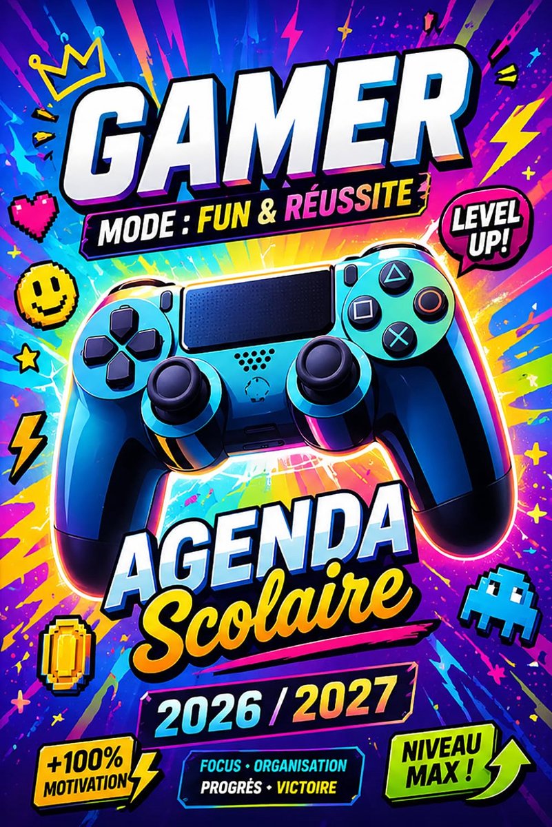 SnelShoppen - Agenda Scolaire du Gamer 2026-2027 - A5 formaat, 1 pagina per dag, productiviteit verhogen, tijd optimaliseren, voor school en studie