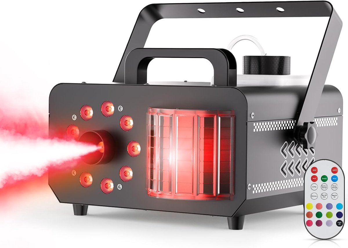 SnelShoppen - 1200 W Rookmachine met Magic Ball Effect, 9 RGB LED's, 4 Dynamische Modi & 14 Statistische Kleuren, Draadloze Afstandsbediening voor Fee