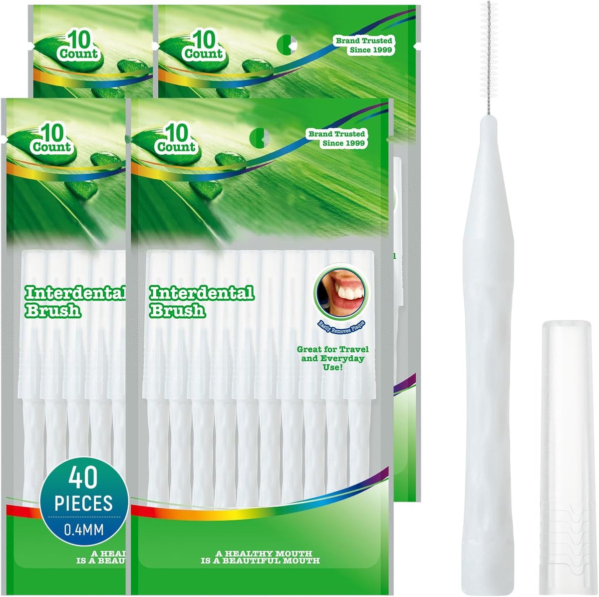 SnelShoppen - 40 stuks Slim Interdentaal Borsteltje 0,4MM - Extra Fijn voor Smalle Ruimtes - Orthodontie en Dagelijkse Mondverzorging