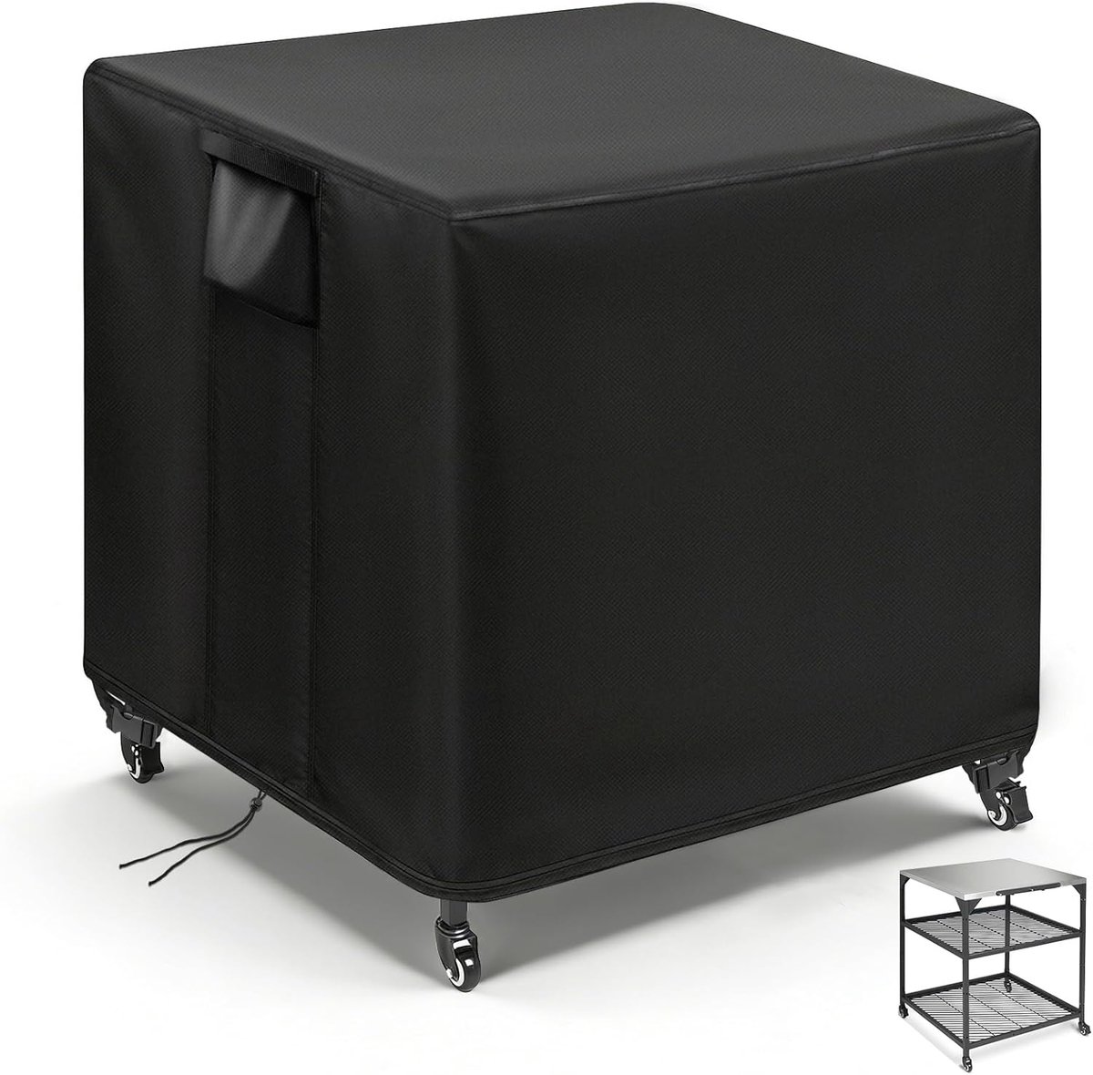 SnelShoppen - Outdoor Pizza Oven Tafel Cover, Waterproof, Zwart, Hoogwaardige Polyester, 83x83x90cm, Ideaal voor Tuin, Camping en Feesten