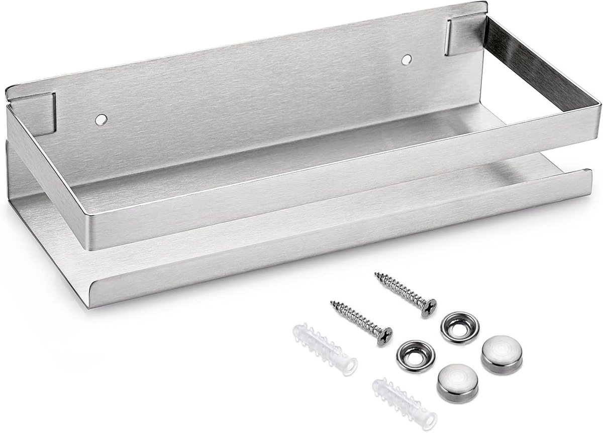 SnelShoppen - Rvs Badkamer Organizer Hoek Plank Wand Gemonteerd Opbergrek 25cm voor Douche, Keuken, Hotel - Roestvrij Staal, Sterk en Duurzaam