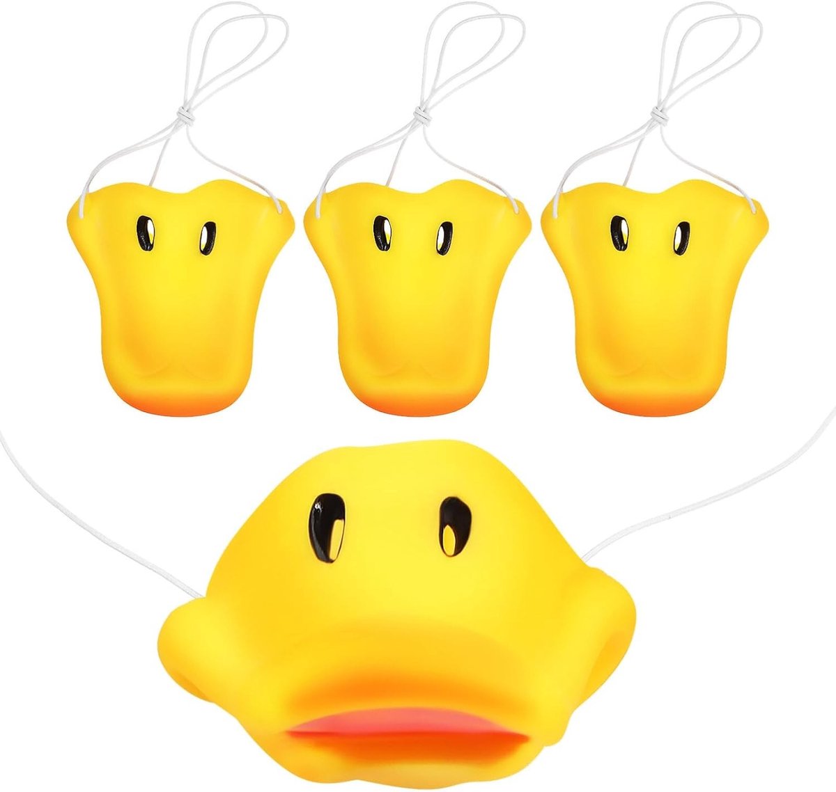 Grappige Eend Billen Maskers - 4 Stuks - Dieren Kostuum Accessoires voor Carnaval en Feestjes