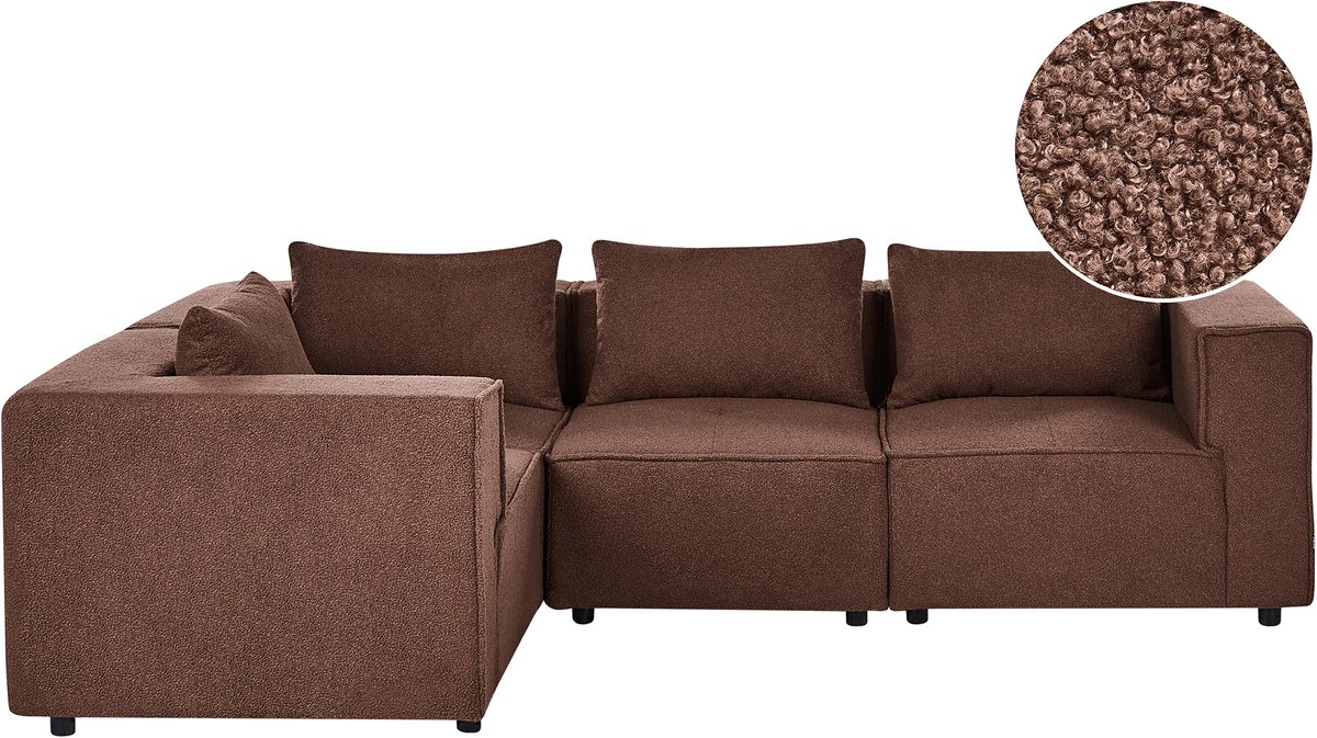 AXEBO - Hoekbank - Bruin - Rechtszijdig - Bouclé