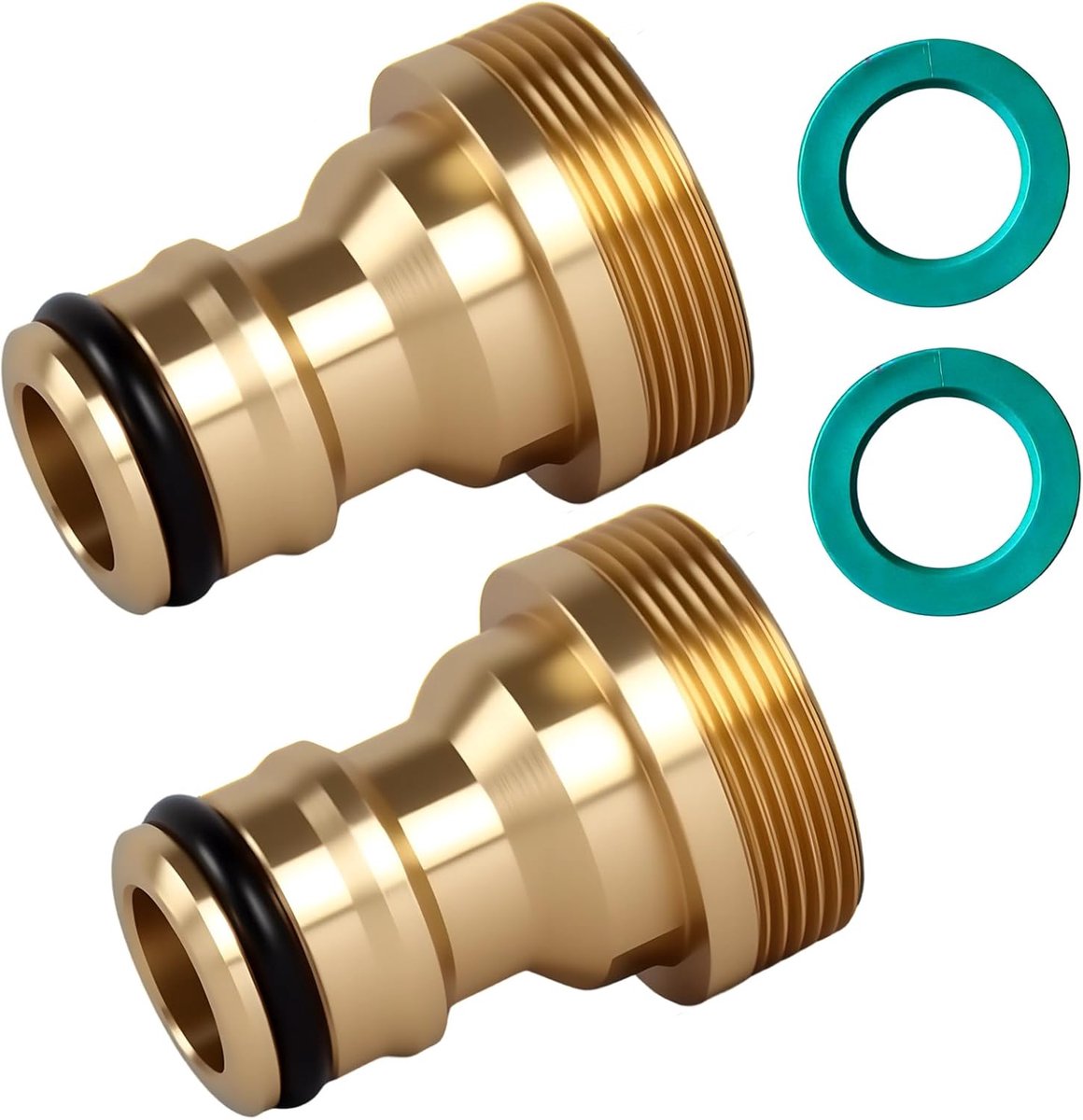 SnelShoppen - Snelkoppeling Slangaansluiting 2 Stuks, Messing Tuinslang Adapter, Robuuste Wateraansluiting voor Wasmachine, Keuken, Badkamer, Tuin, Go