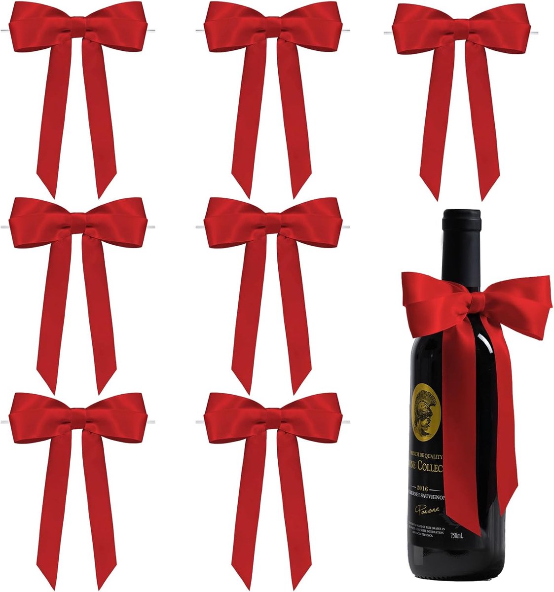 SnelShoppen - Rode Strikken voor Geschenkverpakking - 15 cm x 7 inch Satijnen Geschenkstrikken - 30 Stuks voor Verjaardag, Bruiloft en Feest