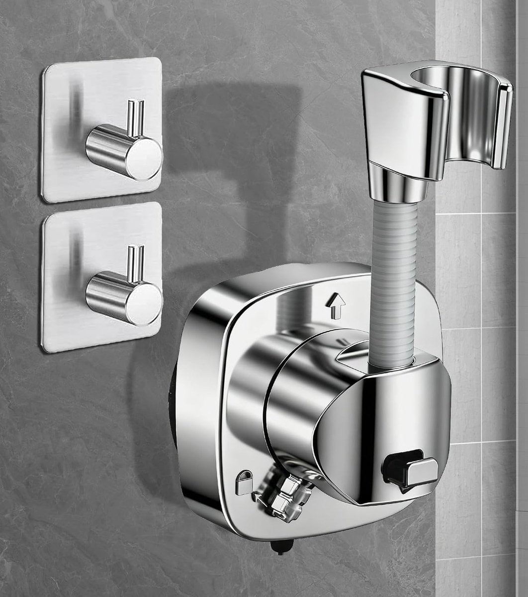 SnelShoppen - 360° Rotatable Shower Head Holder met Zuignap | Handdouche Houder RVS, Tot 10 kg Draagvermogen, Geen Boren, Snelle Montage, Inclusief Ha