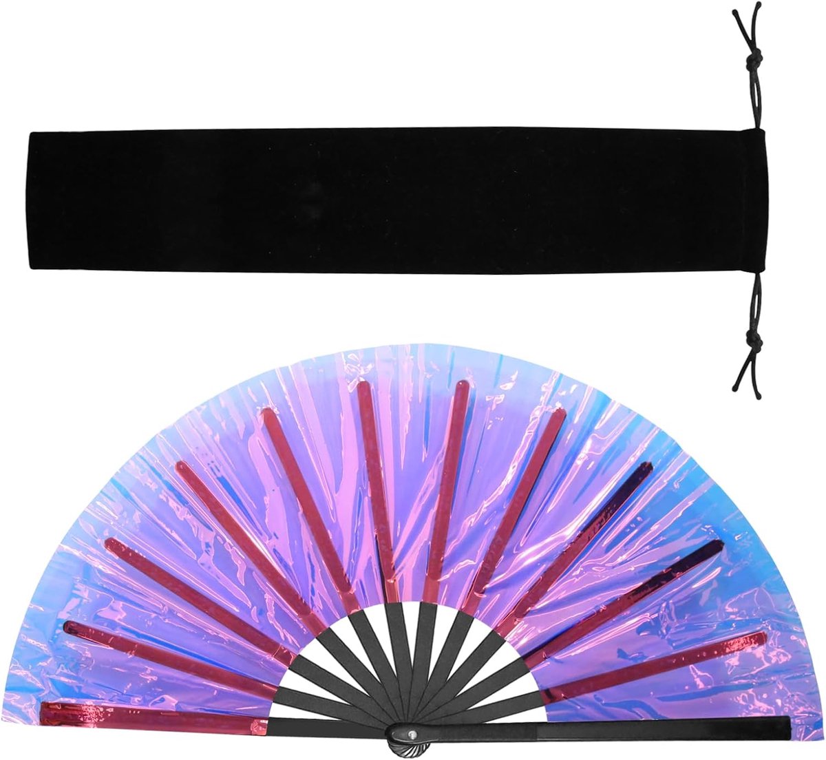 SnelShoppen - Vouwbare Handventilator, Line Dance Poppende Fans Handheld met Opbergtas, Klassieke Stijl voor Koeling, Bruiloften, Feesten & Decoratie,
